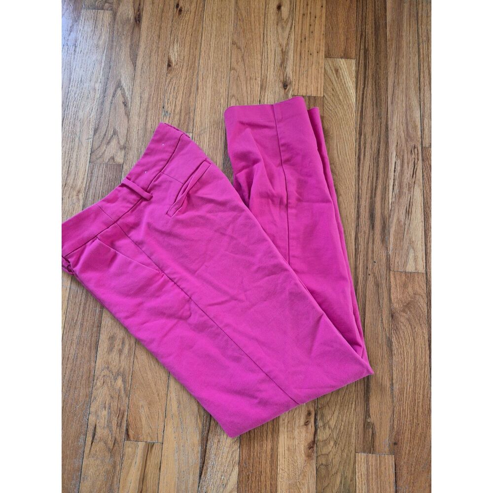 LOFT Magenta Cropped Straight-Leg Pants - Picture 3 of 10